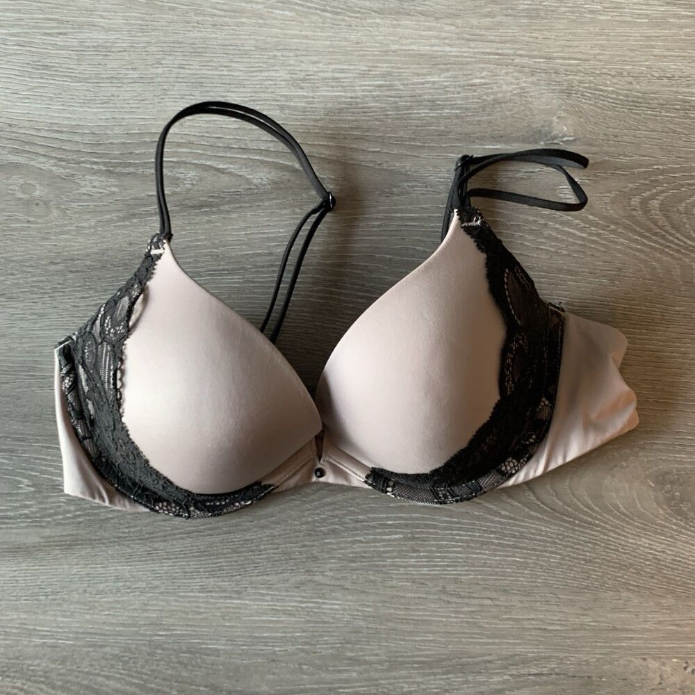 Victoria's Secret Very Sexy Push-Up Bra Lace Over Cup Black Straps 34C